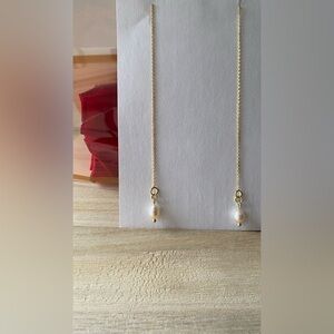 Elegant Gold Pearl Drop Earrings
